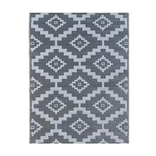 Tapis D'ext?Rieur En Plastique Tress? - 120x160cm - Gris - R?Versible - 100% Polypropyl?Ne - 400gr / M2 - Ajaccio