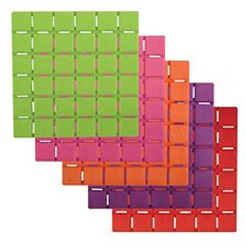 MSV Lot de 5 Tapis antid?rapants de douche ou baignoire Caoutchouc QUADRO 13x13cm Couleurs chaudes