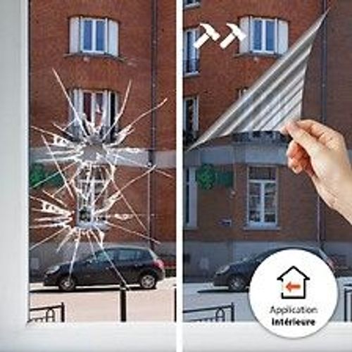 Dimexact Film De Protection Anti-?clats Adh?sif Pour Fen?tre, Transparent, De L : 1.52 M X H : 10 M, En Rouleau