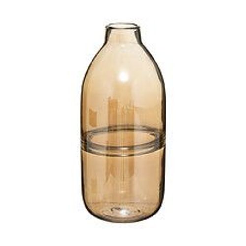Vase Bouteille en Verre Ambre H 30 cm