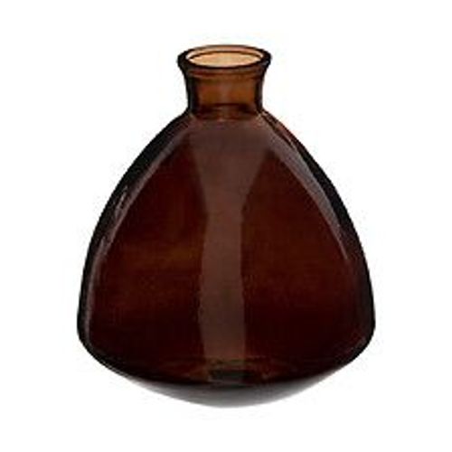 Vase en Verre recycl? Brun D 16 x H 19 cm