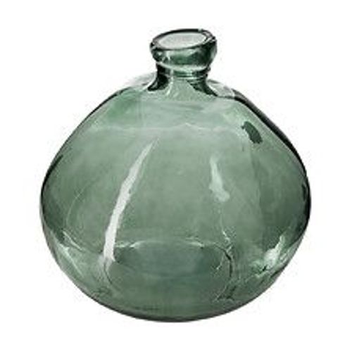 Vase rond en Verre recycl? Vert kaki H 33 cm