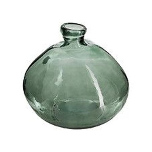 Vase rond en verre recycl? Vert kaki H 23 cm