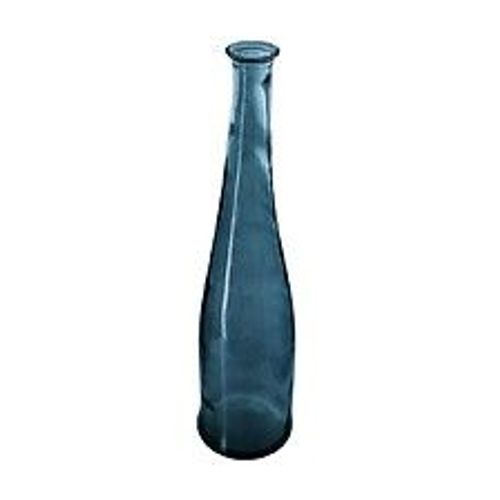 Vase long en Verre recycl? Bleu orage H 80 cm