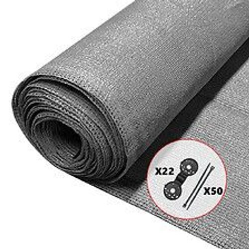 Vounot Brise Vue Occultant En Hdpe 150g/M² 1.5x10m Avec Attaches De Fixation Gris