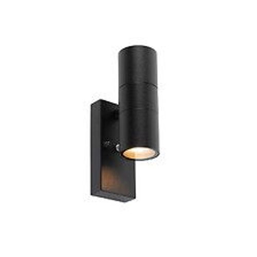 Applique Murale D'extérieur Noir Avec Capteur Clair-Foncé Ip44 - Duo