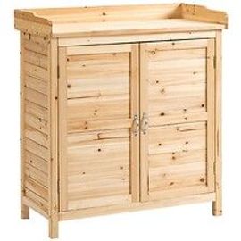 Armoire de jardin sur pied avec plateau - double porte,