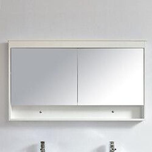 Armoire De Toilette Bloc-Miroir 120 Cm Typo Finition Mélaminé Blanc 114 Cm