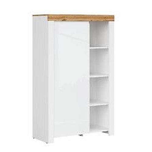 Petite Armoire 1 Porte Hella Blanc Et Bois