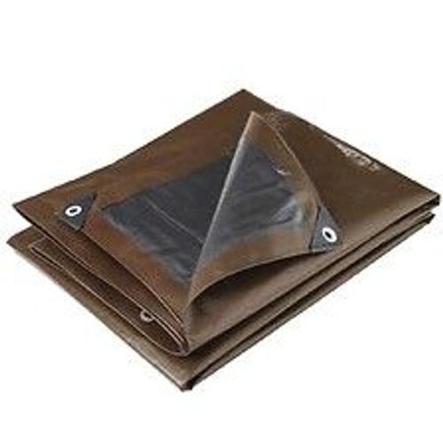 Bâche professionnelle marron 350g/m2 Werkapro 6 x 10 m