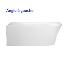 Baignoire îlot moderne ovale – Blanc – 180 cm x 75 cm – Choix de finition  du trop-plein – Otterton