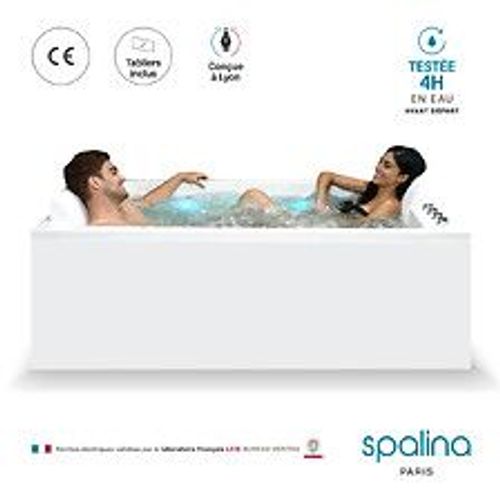 Baignoire balnéo 2 places CETANA DUO Wave L170xl100xH63cm, by SPALINA