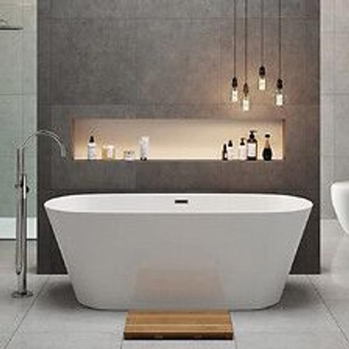 Baignoire îlot design ovale FINDLAY blanche 149 cm