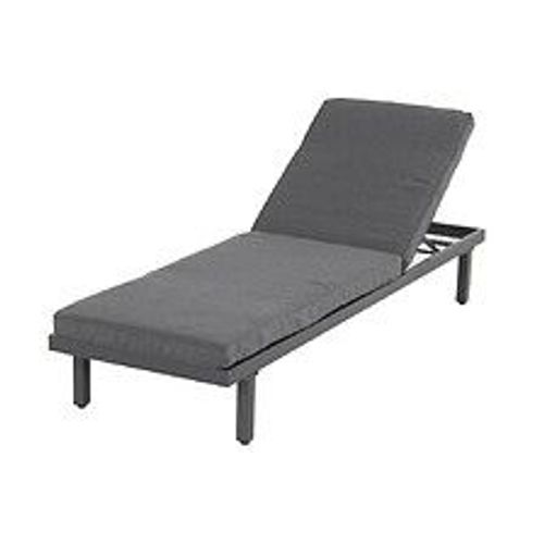 Bain De Soleil Aveiro En Aluminium - Matelas En Polyester - Anthracite