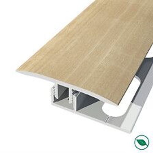 barre de seuil + base joint dilatation aluminium coloris (42) Chêne poli Long 90 cm larg 3,5cm Ht 1,7cm