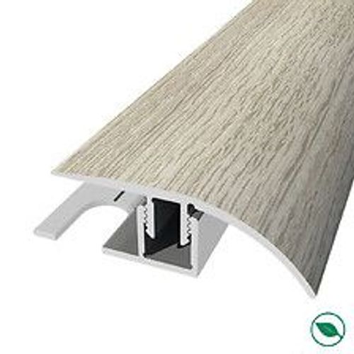 barre de seuil + base différence niveau aluminium coloris (73) Chêne blanc gris Long 90 cm larg 3,9cmHt 1,5cm