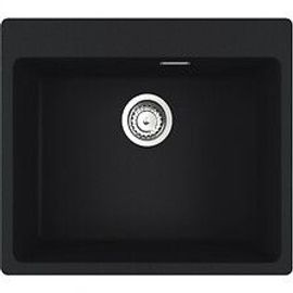 Franke Maris MRG 610-54 Evier à encastrer 59x50cm, avec bonde et siphon gain de place, en Fragranit+, Noir mat