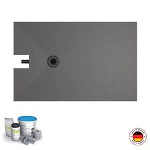 Receveur à carreler Fundo Plano, bonde intégrée + kit d étanchéité, 160 X 100, bonde excentree