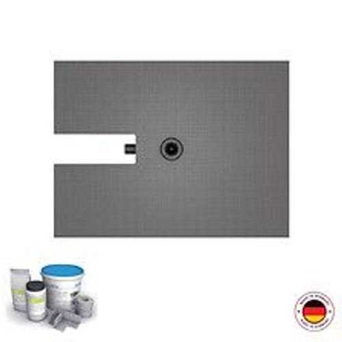 Receveur à carreler Fundo Plano, bonde intégrée + kit d étanchéité, 120 X 90, bonde centree
