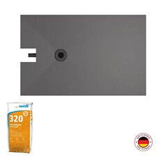 Receveur à carreler Fundo Plano, bonde intégrée + Colle 320, 140 X 90, bonde excentree