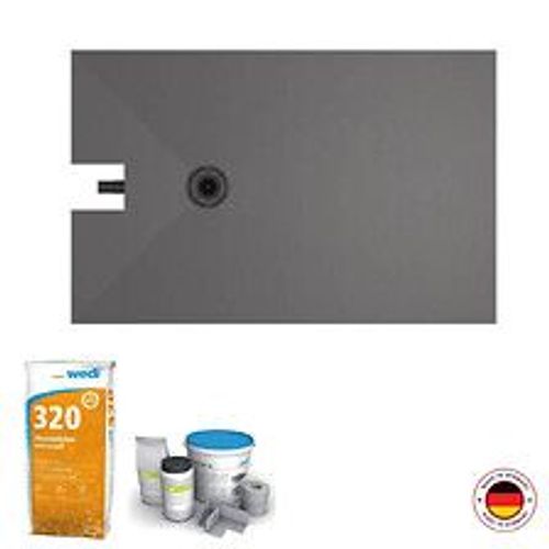 Receveur à carreler Fundo Plano, bonde intégrée + Colle 320 + kit d étanchéité, 140 X 90, bonde excentree