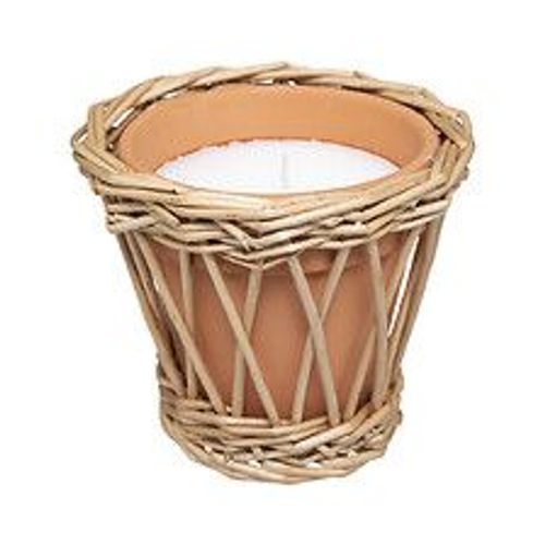 Bougie parfumée Citronnelle 120 G Pot en terre cuite avec support en rotin