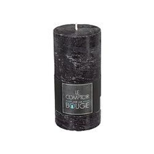 Bougie rustique cylindrique noir H14