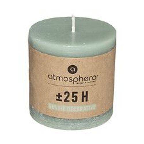 Bougie Ronde Rustique Vert Eucalyptus  D 6.7 cm