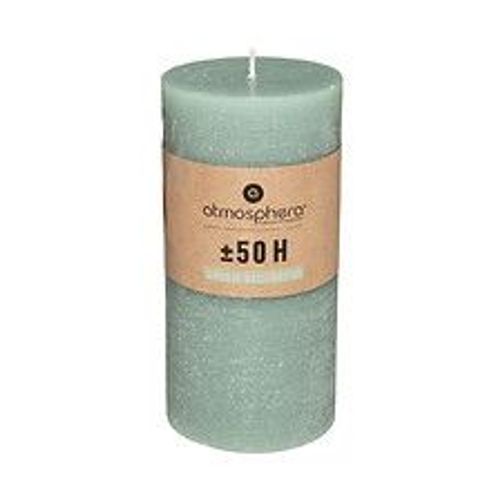 Bougie Ronde Rustique Eucalyptus  H 14 cm
