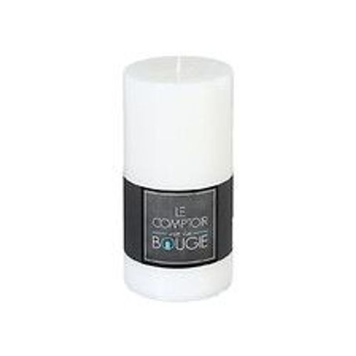 Bougie Ronde Rustique Blanc H 14 cm