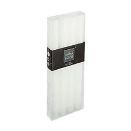 Lot de 4 Bougies Bâtons Rustique Blanc H 24.5 cm