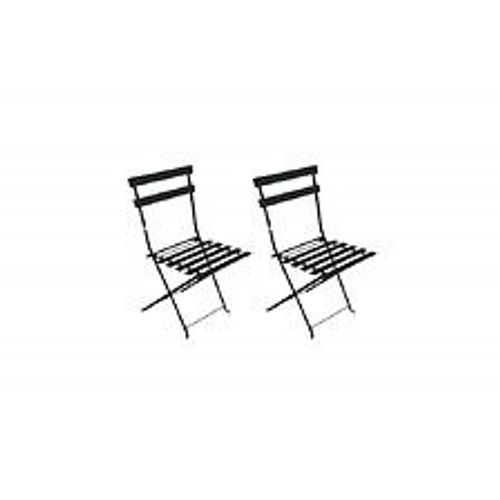 Lot De 2 Chaises De Jardin Pliantes Bistrot - Noir