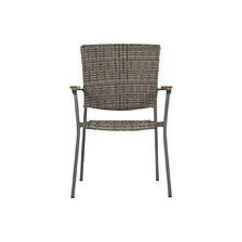 Chaise Sintra En Résine Tressée - Pieds En Aluminium - Anthracite/Marron Grisé