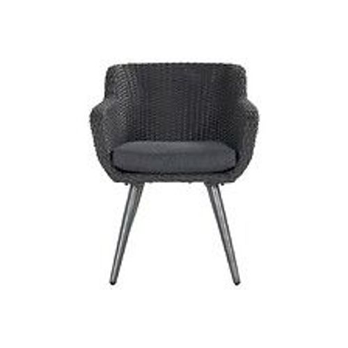 Chaise-Fauteuil Amadora En Résine Tressée - Pieds En Aluminium - Anthracite