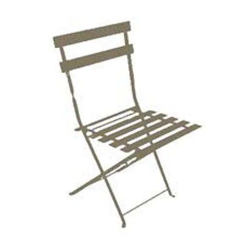 Lot De 2 De Chaises De Jardin Pliantes Bistrot En Acier - Taupe