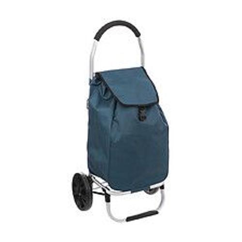 Chariot de courses pliable en Alu 2 Roues Grande capacité 51 L  Bleu pétrole