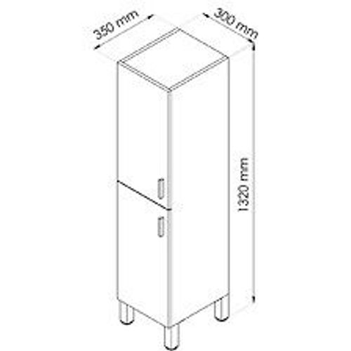Colonne à poser MONTECARLO - L30cm - Blanc - Laqué brillant - Livré monté