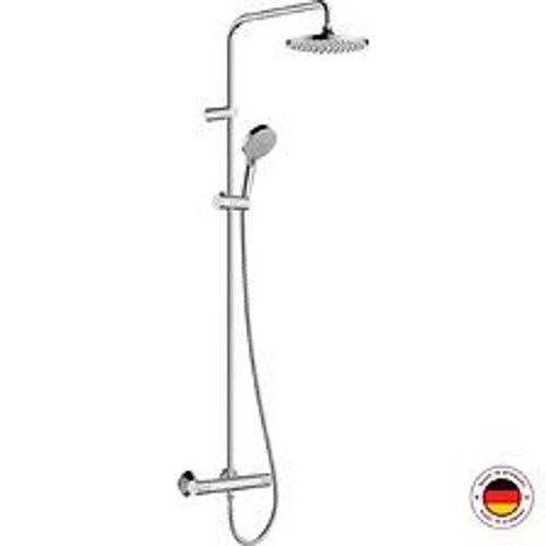 Colonne de douche thermostatique Vernis Blend 2 jets, chromé, sans accessoire,