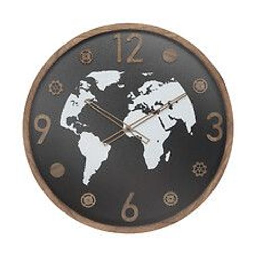 Grande Pendule murale en bois et verre D 65 cm