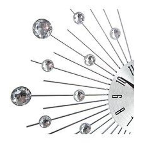 Pendule murale en métal et strass D 33 cm