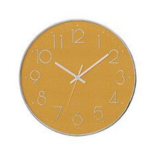 Pendule murale silencieuse contour Argent D 30 cm