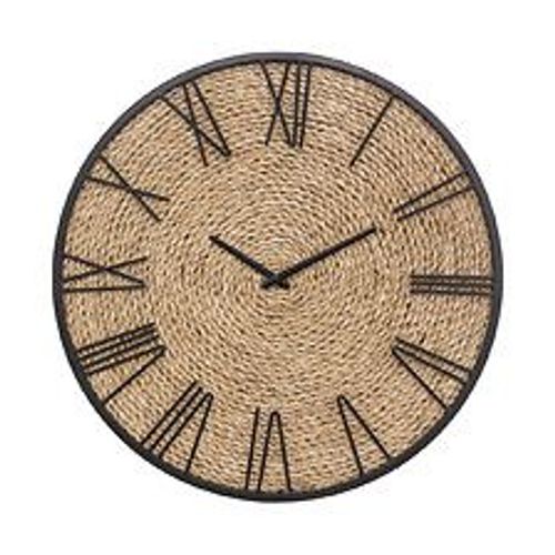 Pendule murale originale en Métal et Paille D 50 cm