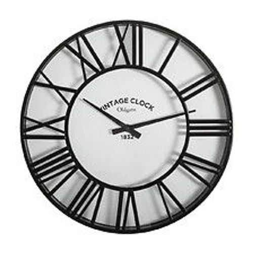 Pendule murale noir rétro et vintage D 35 cm