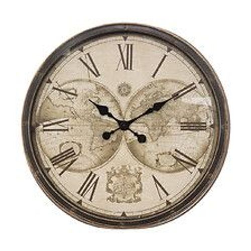 Pendule murale Monde aspect Vintage D 76 cm