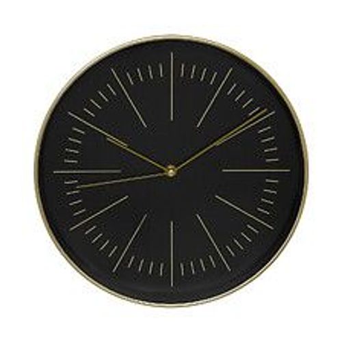 Pendule murale moderne bicolore Noir et Or D 30 cm