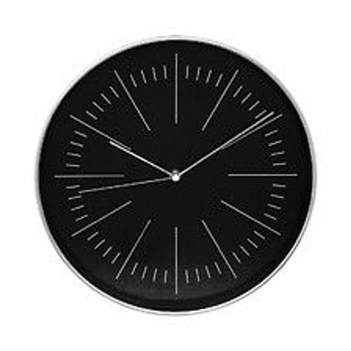 Pendule murale moderne bicolore Noir et Argent D 30 cm