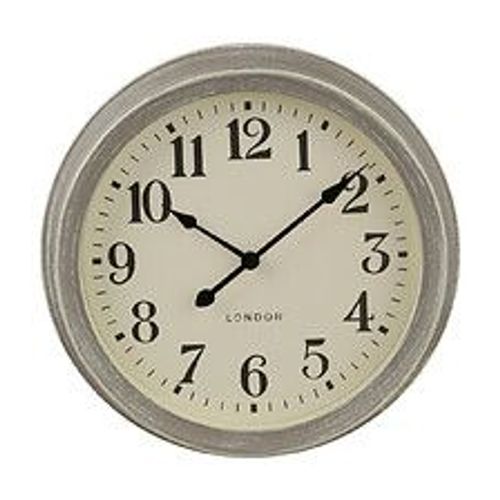 Pendule murale look Gris Brossé D 35 cm