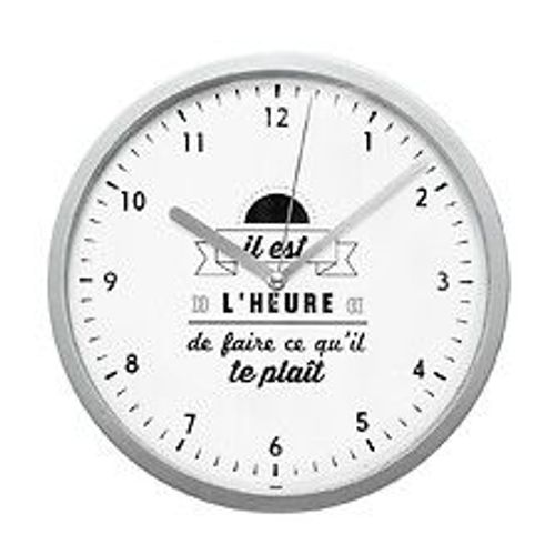 Pendule murale en pvc  avec citation  D 22.4 cm