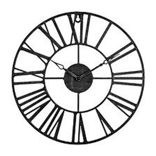Pendule murale en métal Vintage Industriel noir D 36,5 cm
