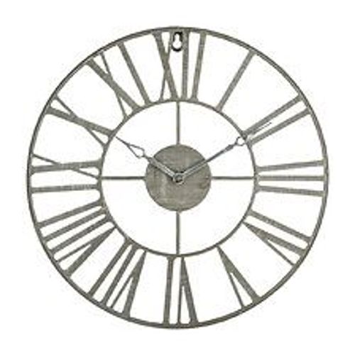 Pendule murale en métal Vintage Industriel gris D 36,5 cm